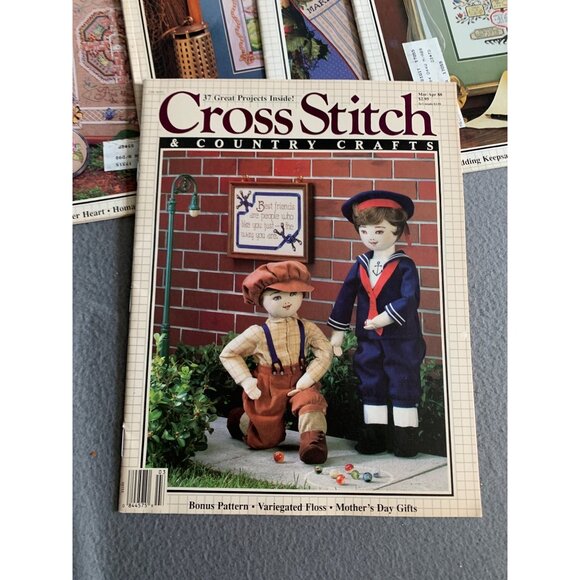 Lot Of 5 Cross Stitch & Country Crafts Magazines 1988 & 89 Patterns & Projects - Picture 2 of 7